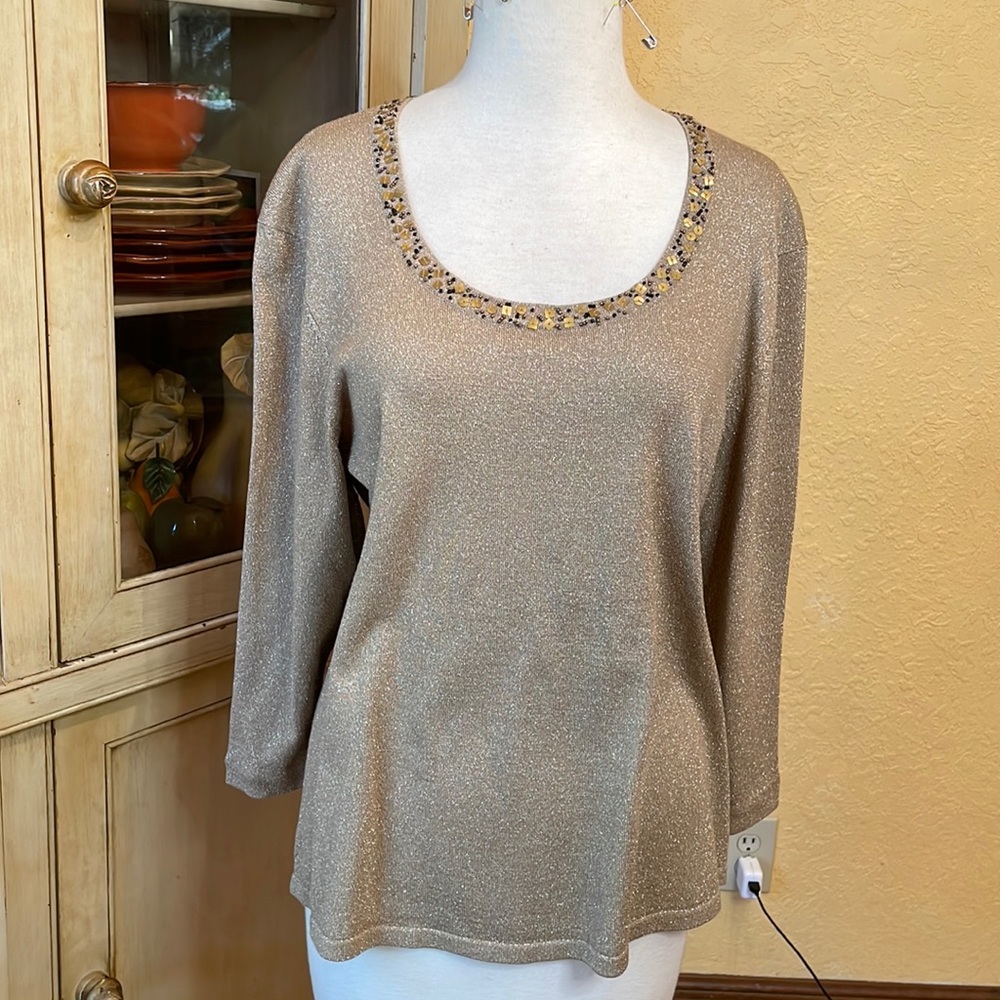 Chicos Sequins Mimic Leopard Print - image 2